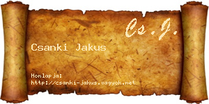 Csanki Jakus névjegykártya